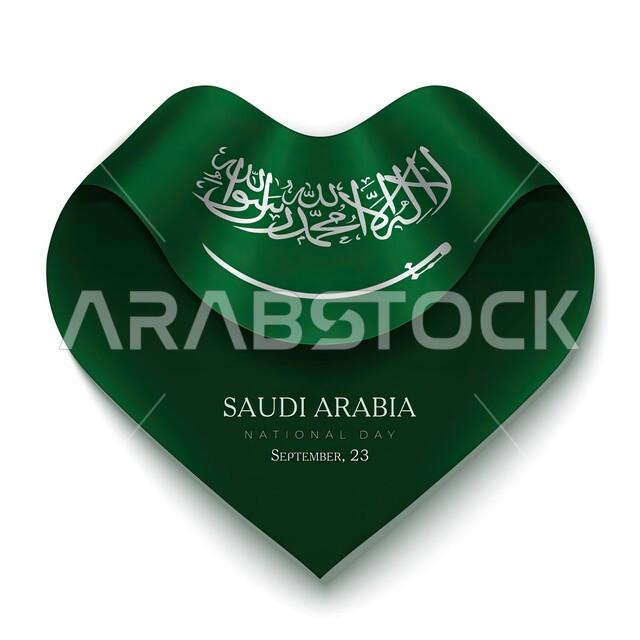 يوم المجد و العزة و الكرامة، مخطوطة اليوم الوطني السعودي ٩٣ وعلم السعوديه، الاحتفال بذكرى يوم العلم السعودي، ذكرى توحيد و استقلال المملكة العربية السعودية، الاحتفالات بالمناسبات الوطنية و الشعبية، خلفية بيضاء.