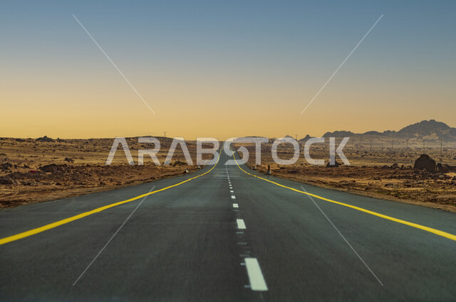 Landscape view of roads form Al Ula, Saudi Arabia