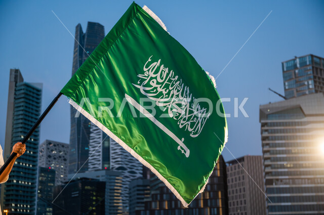 رفع العلم السعودي في السماء بفخر واعتزاز, صورة مقربة لراية التوحيد والإسلام في مركز الملك عبدالله المالي, المشاركة بذكرى العيد الوطني 23 سبتمبر, الاحتفال بيوم العلم السعودي 11 مارس, تعزيز مفهوم الوحدة الوطنية 