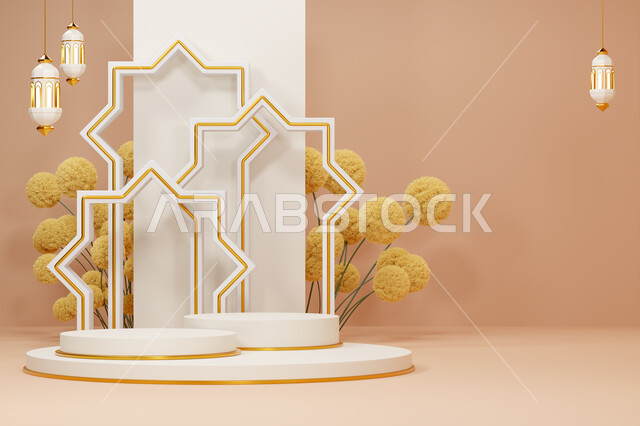خلفية اسلامية مزخرفه ثلاثية الابعاد ,زينه الاعياد والمناسبات، قالب تصميم كائنات الديكور الإسلامي الديني المزخرف، الاحتفال في قدوم شهر الخير ، الفن الهندسي العصري الحديث