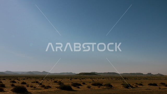 البيئة الصحراوية في السعودية، القمم والمرتفعات الجبلية الطبيعية، الكثبان الرملية الناعمة، الهضاب الصخرية والنباتات البرية في المناطق الطبيعية في الصحراء