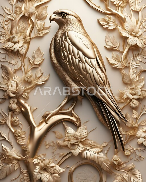 حب وشغف السعوديين بالطيور الجارحة، تصاميم مبتكرة للديكورات والمجسمات التراثية الثقافية، تحف فنية ثلاثية الابعاد لطائر الصقر الجارح، رمز القوة والتحدي، براويز جدارية مميزة