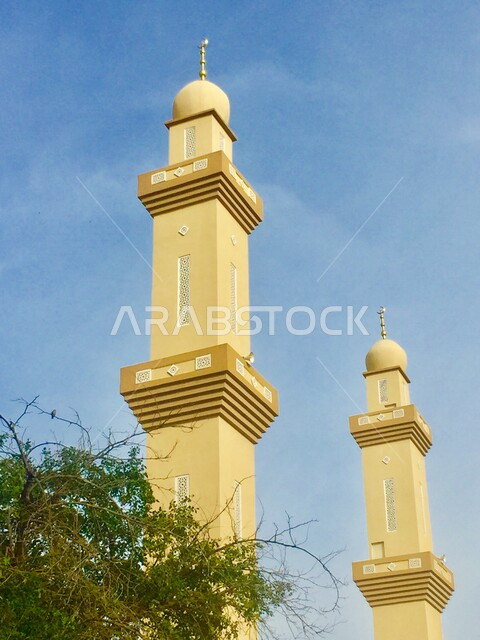 الفن الهندسي المعماري لمآذن احد المساجد في دولة الكويت، العبادة والتقرب الى الله، دعوة المسلمين الى الصلاة، الاماكن والمعالم الدينية الاسلامية المقدسة
