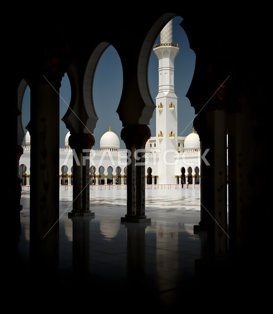 Worship and drawing closer to God, Sheikh Zayed bin Sultan Al Nahyan Mosque in the United Arab Emirates, Islamic architectural designs, architectural engineering art for building mosques, famous landmarks of Abu Dhabi
