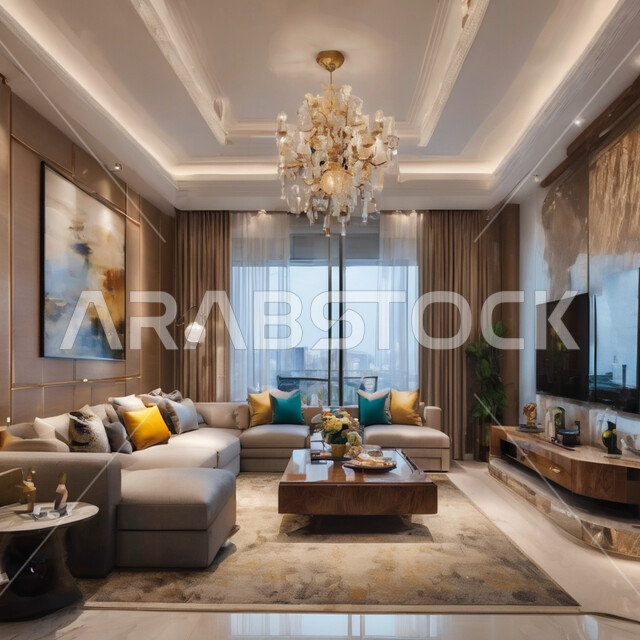 غرفة معيشة بديكورات وتصاميم داخلية عصرية, جودة تصميم الأثاث والمفروشات, أثاث منزلي حديث بألوان راقية, شقق وفلل سكنية مريحة, فنادق فاخرة ومنتجعات سياحية في المملكة العربية السعودية