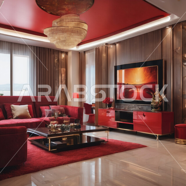 غرفة معيشة بديكورات وتصاميم داخلية عصرية, جودة تصميم الأثاث والمفروشات, أثاث منزلي حديث بألوان راقية, شقق وفلل سكنية مريحة, فنادق فاخرة ومنتجعات سياحية في المملكة العربية السعودية