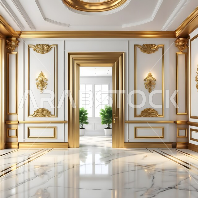 تصميم عصري حديث لفلل وقصور سكنية راقية, شركات بتصاميم داخلية و ديكورات حديثة، مفهوم الفن الهندسي المعماري، الديكورات للجدران المنزلية الذهبية الفاخرة