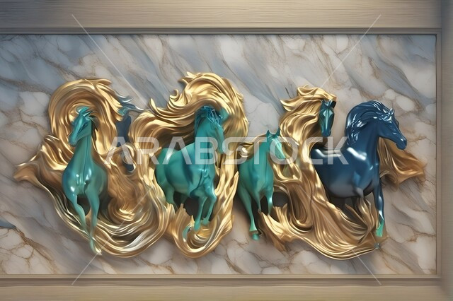 الشغف بالاحصنة العربية الخليجية السعودية، ديكورات ومجسمات تقليدية تراثية، تحفة فنية لمجسم ثلاثي الابعاد لخيول بيضاء عربيه اصيلة، رمز الفروسية والشجاعة، تصاميم مبتكرة لبراويز جدارية مميزة، حب السعوديين الجياد والاهتمام بها.