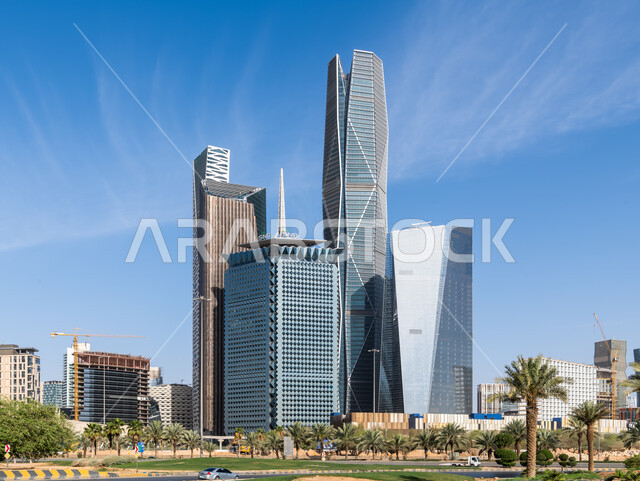 Leading high-end companies in banking and financial technology, the King Abdullah Financial Center (KAFD) in Riyadh, the Kingdom, the famous landmarks of Riyadh, the architectural art of economic towers and skyscrapers, the ideal destination for finance and business with international standards.