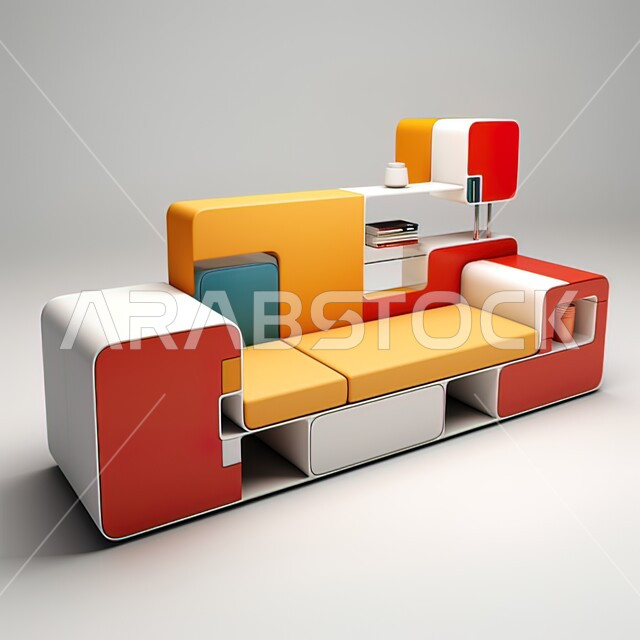 فن استغلال المساحة, تصاميم هندسية حديثة, الفن المتطور للديكورات العصرية, أثاث منزلي راقي, مفروشات ملونة في المملكة العربية السعودية, غرف مكاتب فاخرة, ألوان شبابية متطورة