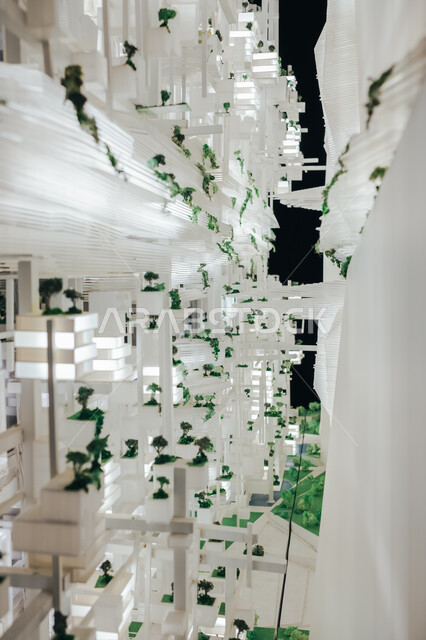 رؤية مستقبلية سعودية2030، التعرف على مستقبل المجتمعات الحضرية، التطورات العالمية في التصميمات المبتكرة، تناغم المدن مع الطبيعة الخضراء، معرض نيوم لنماذج ومجسمات تصاميم مدينة المستقبل "ذا لاين" في الرياض، عروض مرئية وتقنيات هندسية ومعمارية