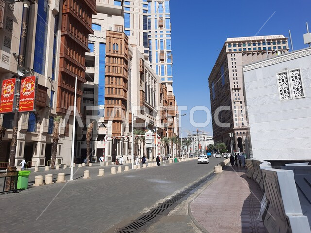 Jabal Omar Real Estate Development Company buildings on Ibrahim Al Khalil Street in Mecca, the architectural art of towers and skyscrapers, the luxury Conrad Hotels and Resorts adjacent to the Grand Mosque in the Kingdom of Saudi Arabia