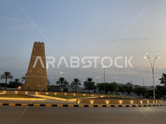 الأبراج المبنية على الطراز الحجري الأثري القديم, برج الشماس المضاء على القمم والمرتفعات الجبلية في محافظة الشماس , معالم القصيم التراثية المشهورة, الطرقات والشوارع المهيئة لجذب الزوار في مدينة البريدة في المملكة العربية السعودية