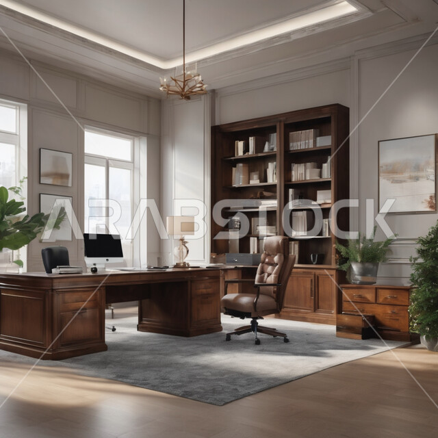 لوحات فنية معلقة ,فنون التصميم الداخلي والهندسة المعمارية ، أثاث مكتبي فاخر ،غرف مكتبية بديكورات مميزة و تصاميم عصرية وتجهيزات حديثة، اجتماعات عمل في شركات راقية