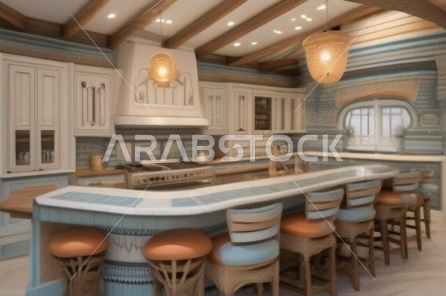 مطابخ حديثة في شقق وفلل سكنية، ديكورات داخلية لغرف السفرة بتصاميم عصرية راقية, الديكور السعودي للمطابخ المتطورة, فنادق ومنتجعات سياحية