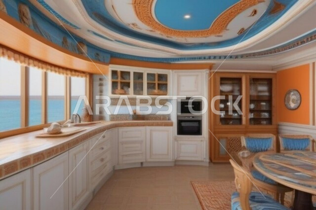 مطابخ حديثة في شقق وفلل سكنية، ديكورات داخلية بتصاميم عصرية راقية, الديكور السعودي للمطابخ المتطورة المطلة على البحر الأحمر, فنادق ومنتجعات سياحية