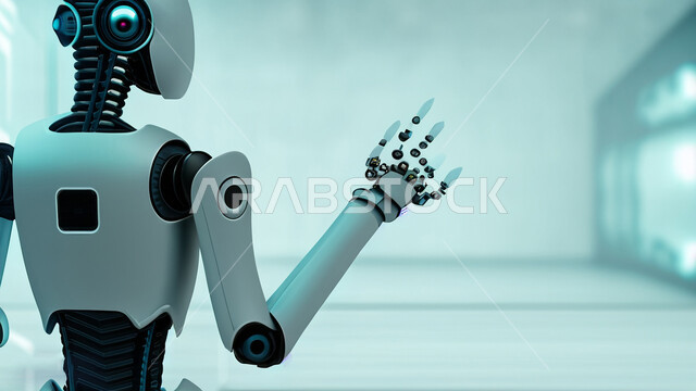 الابتكار والعلوم وتكنولوجيا الذكاء الاصطناعي, رجل آلي حديث ومتطور بتقنيات عالية، التطور التكنولوجي وتحقيق الثورة الصناعية، تصاميم ثلاثية الأبعاد للروبوتات المستقبلية, رؤية سعودية 2030، العمل بمخططات تقنية