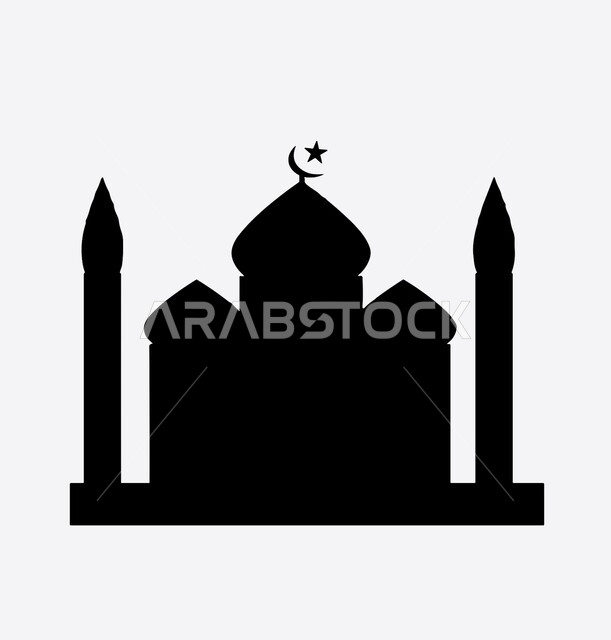 بيئة حميمة ومريحة للتفكير والاسترخاء، الجوامع توفر الملاذ للمسلمين في الأوقات الصعبة، المكان المناسب لتعلم القران الكريم، العبادة والتقرب الى الله، رسوم توضيحية بالأبيض والأسود للمسجد