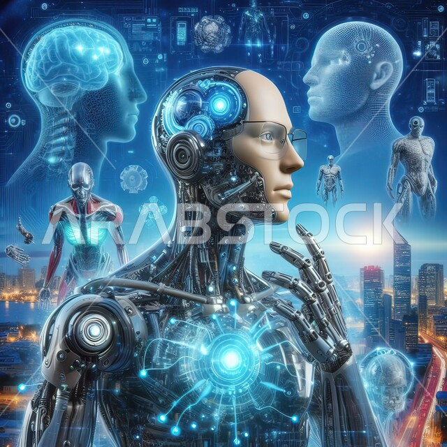 سايبورغ رجل آلي متطور ذكي, تحقيق الثورة الصناعية،  الابتكار والعلوم وتكنولوجيا الذكاء الاصطناعي, رؤية مستقبلية سعودية 2030،  تصاميم ثلاثية الأبعاد للروبوتات المستقبلية, التطور التكنولوجي على كوكب الأرض