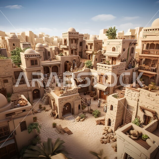 دبي المصغرة قديما، بيوت تراثية شعبية من الطوب الطيني في الإمارات العربيةالمتحدة، معالم تاريخية وأثرية قديمة، الهندسة المعمارية التقليدية للمنازل الطينية في المناطق الصحراوية