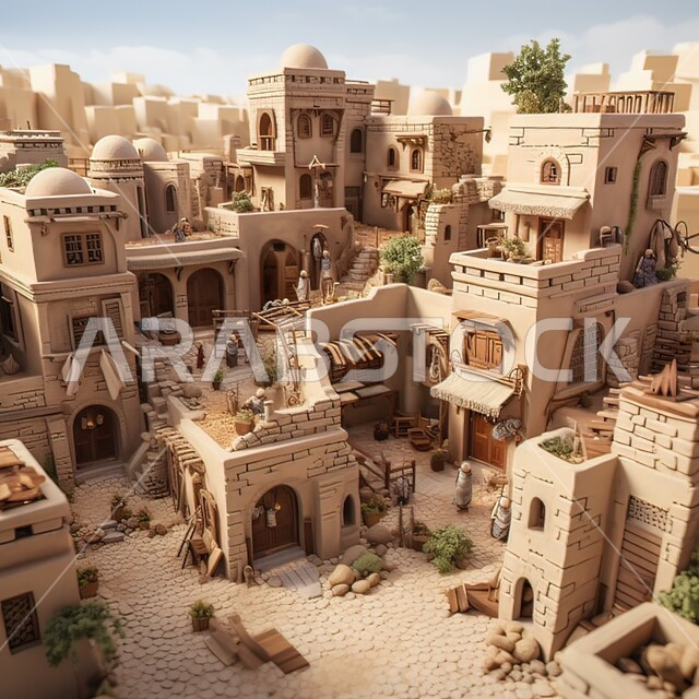 دبي المصغرة قديما، بيوت تراثية شعبية من الطوب الطيني في الإمارات العربيةالمتحدة، معالم تاريخية وأثرية قديمة، الهندسة المعمارية التقليدية للمنازل الطينية في المناطق الصحراوية