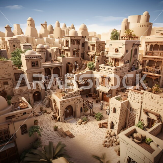 دبي المصغرة قديما، بيوت تراثية شعبية من الطوب الطيني في الإمارات العربيةالمتحدة، معالم تاريخية وأثرية قديمة، الهندسة المعمارية التقليدية للمنازل الطينية في المناطق الصحراوية