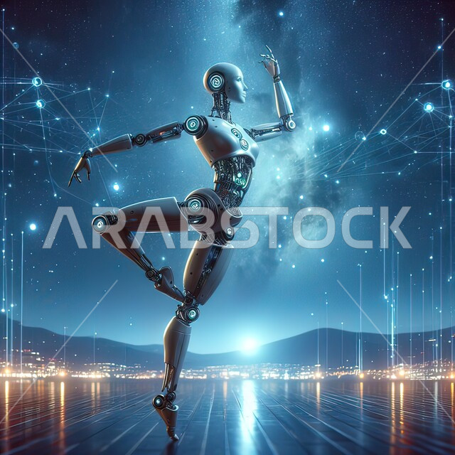  التطور التكنولوجي على كوكب الأرض, تصاميم ثلاثية الأبعاد للروبوتات المستقبلية, سايبورغ رجل آلي راقص باليه متطور ذكي, تحقيق الثورة الصناعية، الابتكار والعلوم وتكنولوجيا الذكاء الاصطناعي, رؤية مستقبلية سعودية 2030