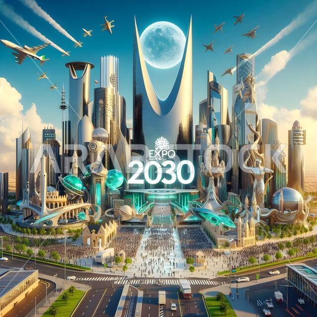 الفعاليات والاحتفالات والأنشطة الترفيهية للاحتفال في مناسبة الفوز في معرض اكسبو 2030 في السعودية, العروض الجوية وإضاءة الأبراج الاقتصادية والتجارية في مدينة الرياض, الفن الهندسي المعماري لبناء المنشآت والفنادق وناطحات السحاب في المملكة, التطور والنمو العمراني