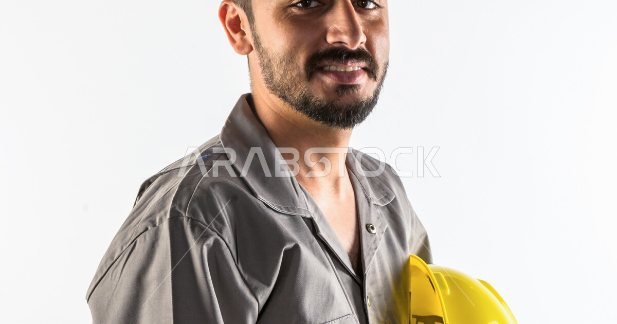 Portrait of a young Saudi Gulf man working as a technical engineer ...