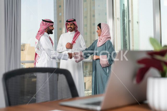 المصافحة والترحيب والاستقبال، العمل الجماعي وروح الفريق الواحد، عقد الصفقات والاتفاقيات، اجراء مقابلات التعيين والتوظيف، استخدام الحاسب المحمول والأجهزة التكنولوجية الحديثة، مفهوم المساواة بين النساء والرجال، مجموعة موظفين في غرفة الاجتماعات داخل مقر الشركة