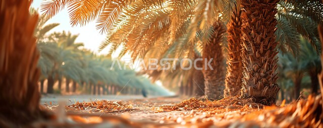 حقول أشجار النخيل المثمرة في المملكة العربية السعودية، الأراضي الزراعية  و المحميات الطبيعية الخصبة، مزارع إنتاج التمور، منتجات ومحاصيل وطنية محلية، خلفيات الطبيعة