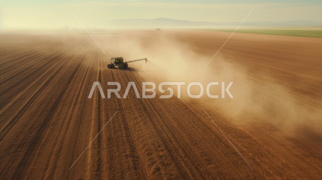 الاهتمام بزيادة المساحة الخضراء, تجهيز وحراثة وتقليب التربة, التقدم الآلي السعودي, مساحات واسعة من الرمال الذهبية الناعمة, الحقول والأراضي الزراعية في المملكة العربية السعودية