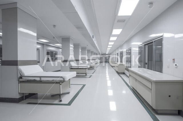 الممرات داخل المستشفى في المملكة العربية السعودية، غرف العمليات الجراحيه، فحص وتشخيص الحالات المرضية في العيادات والمراكز، تقديم الاهتمام والرعاية الطبية والصحية في المشافي