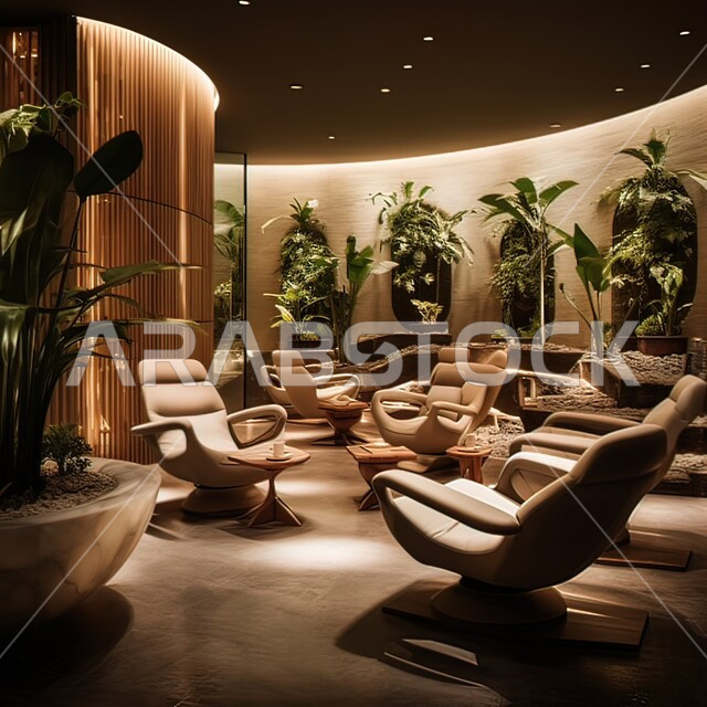 التصاميم الحديثة والمتطورة, الديكورات الداخلية للفنادق الفاخرة في المملكة العربية السعودية, غرفة استقبال بألوان راقية, التصميم المتطور للمنشآت والمباني العصرية, الأثاث الفاخر للأماكن السياحية