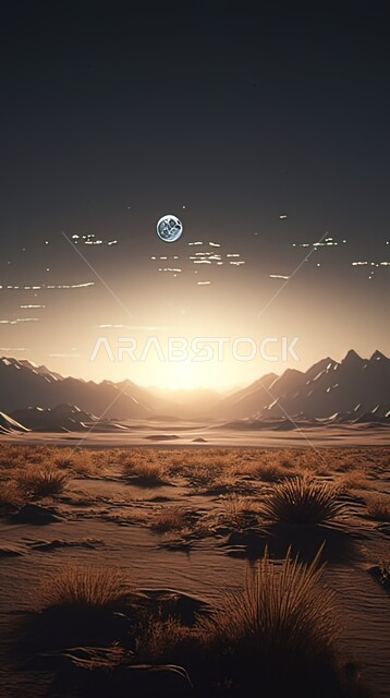 منظر غروب الشمس خلف السلاسل والقمم والمرتفعات الجبلية، مناطق السياحة وقضاء الوقت الممتع، التكوينات والتشكيلات الصخرية في الأماكن المرتفعة، مناطق سياحية طبيعية في المملكة العربية السعودية، النباتات في الطبيعة الصحراوية
