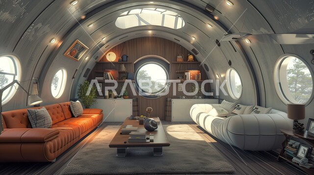 الديكورات والتصاميم الحديثة, صورة من الداخل لصالة الطائرة بالألوان الفاخرة, شركات الطيران السياحية السعودية الخليجية, الأثاث العصري الراقي, تصميم هندسي متطور ومريح, وسائل النقل الجوي والرحلات حول العالم