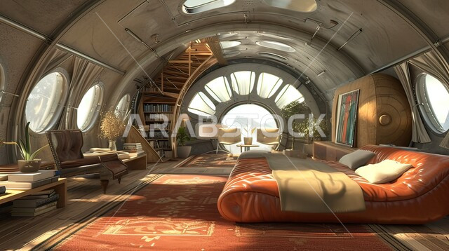 تصميم هندسي متطور ومريح, الديكورات والتصاميم الحديثة, صورة من الداخل لصالة الطائرة بالألوان الفاخرة, شركات الطيران السياحية السعودية الخليجية, الأثاث العصري الراقي, وسائل النقل الجوي والرحلات حول العالم