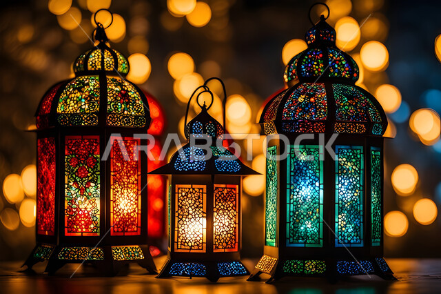 التصاميم الحديثة للفوانيس المعدنية المعلقة الملونة, زينة الأعياد والمناسبات الاسلامية, الاحتفال بشهر رمضان المبارك, الأجواء الدينية الروحانية الرمضانية, الاستعداد لقدوم شهر الخير