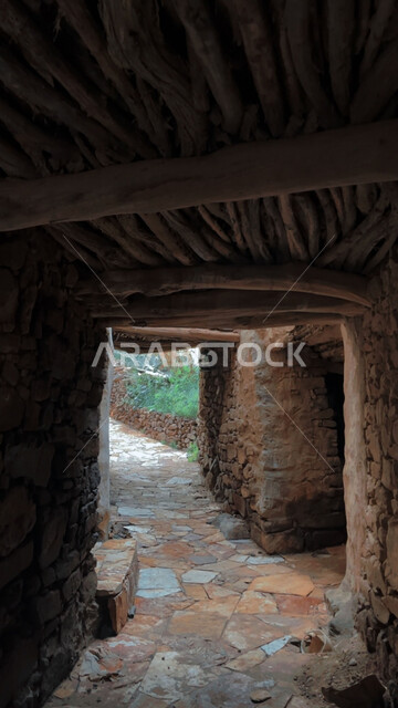 الفن الهندسي المعماري للمعالم و الأماكن الأثرية القديمة في المدن التاريخيه، المباني و المنازل المبنية على الطراز القديم في قرية آل ينفع في مركز تمنية في منطقة عسير، معالم سياحية في المملكة العربية السعودية