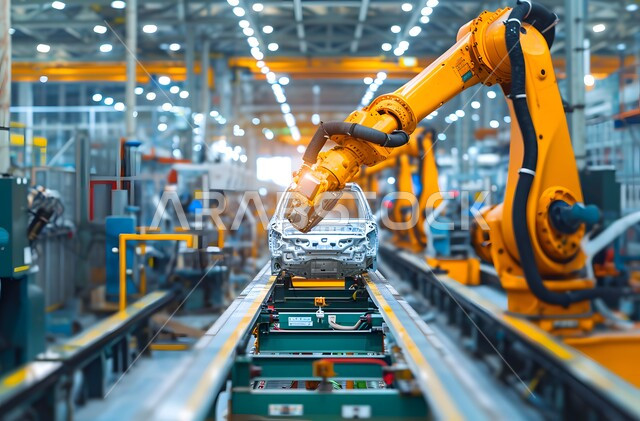 تحقيق الثورة الصناعية، رؤية سعودية مستقبلية 2030، استخدام روبوتات متطورة في انتاج وتصنيع السيارات الحديثة، الاعتماد على التشغيل الآلي في معامل ومصانع المملكة العربية السعودية، علوم و تكنولوجيا الذكاء الاصطناعي في المجال الهندسي