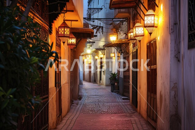 تزيين الأزقة بأنوار الزينة والفوانيس في الأعياد والمناسبات، الأحياء التراثية على الطراز الشعبي القديم في المدينة المنورة، المنازل والمباني التقليدية في المملكة العربية السعودية