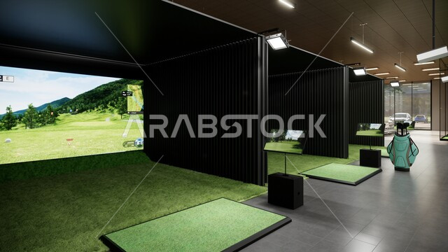 ألعاب التركيز وتحديد الأهداف، عرض ثلاثي الأبعاد لملعب الجولف، أنشطة ترفيهية شبابية صيفية، التدريب على الرياضات الأولومبية في السعودية، لعب الجولف على مساحات خضراء واسعة