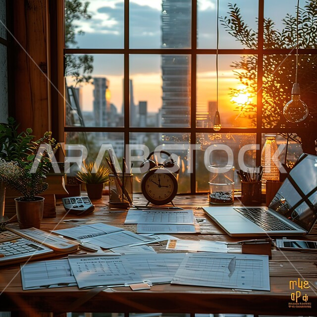  استخدام الأجهزة الذكية والمتطورة في إنجاز مهام العمل, إدارة الأعمال عن بعد باستخدام التقنيه والتكنولوجيا, شركات ومكاتب في المملكة العربية السعودية, مفهوم إدارة وتنظيم الوقت، خلفية غروب الشمس