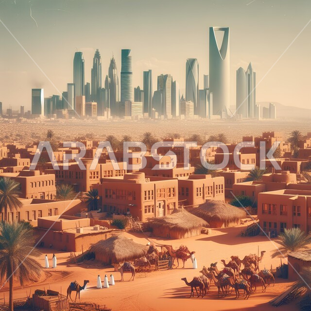 The development of Saudi cities over time, the difference between ancient and modern buildings, the difference in lifestyle between the past and present years.