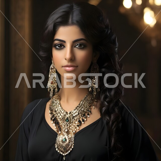 الاهتمام بالأناقة والمظهر الخارجي، نظرات الأنوثة والنعومة، صورة مقربة لفتاة عربية خليجية سعودية مبتسمة تنظر إلى الكاميرا بإيماءات الثقة بالنفس، مفهوم التزين والاطلالة المتألقة، تصفيفات شعر متميزة