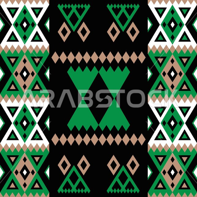 تصميم سعودي تقليدي للنقوش العربيه الاصيله ، الثقافة الشمالية في المملكة العربية السعودية، النقش العسيري الشعبي ، تطريز تراثي لزخرفة السدو القديم ، خلفية ملونه