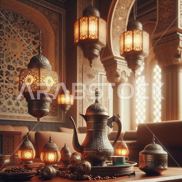 منتجات وطنية محلية، حبوب البن الطازجة،  الاستمتاع بالمشروبات الساخنة، حسن الضيافه والإستقبال في الأعياد والمناسبات الدينية، فوانيس مضيئة وديكورات تقليدية، اتباع العادات والتقاليد السعودية في تقديم القهوة العربية بالدله النحاسية والفنجان