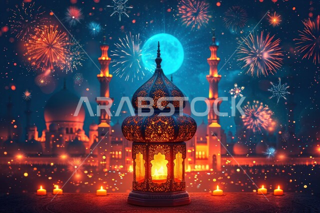 التحف والفوانيس المعدنية التقليدية, إضاءة وزينة الأعياد والمناسبات, المصابيح الملكية المعلقة على أبواب المسجد الحرام في مكة المكرمة, أجواء رمضانية روحانية, الاحتفال بقدوم شهر الخير