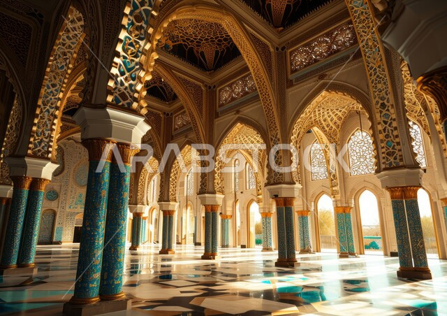 اسلاميات وعبادة، الفن الهندسي المعماري المتطور للمساجد، الديكورات والتصاميم الداخلية لحرم الجامع على الطراز الإسلامي العصري، الفنون والزخارف الفاخرة لجدران وأعمدة المسجد، أماكن دينية مقدسة للتقرب الى الله وأداء فروض الصلاة