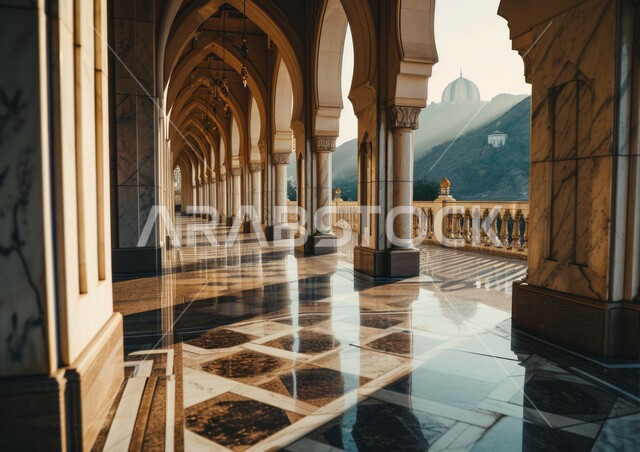 أماكن دينية مقدسة للتقرب الى الله وأداء فروض الصلاة، اسلاميات وعبادة، الفن الهندسي المعماري المتطور للمساجد، الديكورات والتصاميم الداخلية لحرم الجامع على الطراز الإسلامي العصري، الفنون والزخارف الفاخرة لجدران وأعمدة المسجد